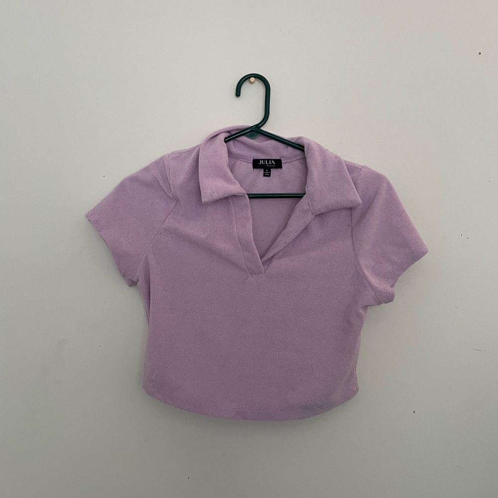JULIA by love j collared cropped shirt